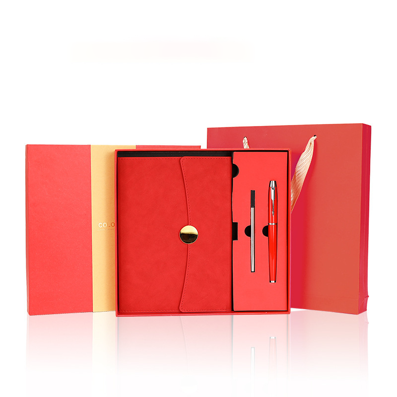 Custom Logo Round Buckle Notebook Advertising Pen Gift Box | Premium ...