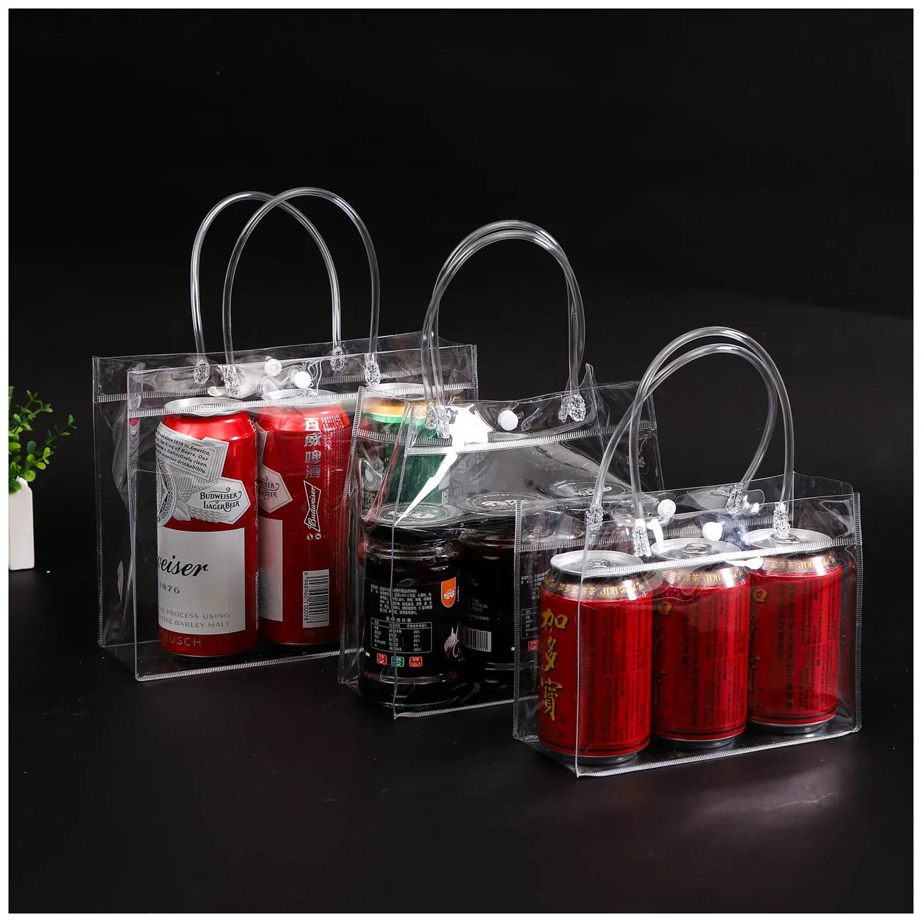 Custom Logo PVC Transparent Advertising Tote Bag Shopping Bag (Horizontal) | Premium Corporate Gifts and Custom Gifts