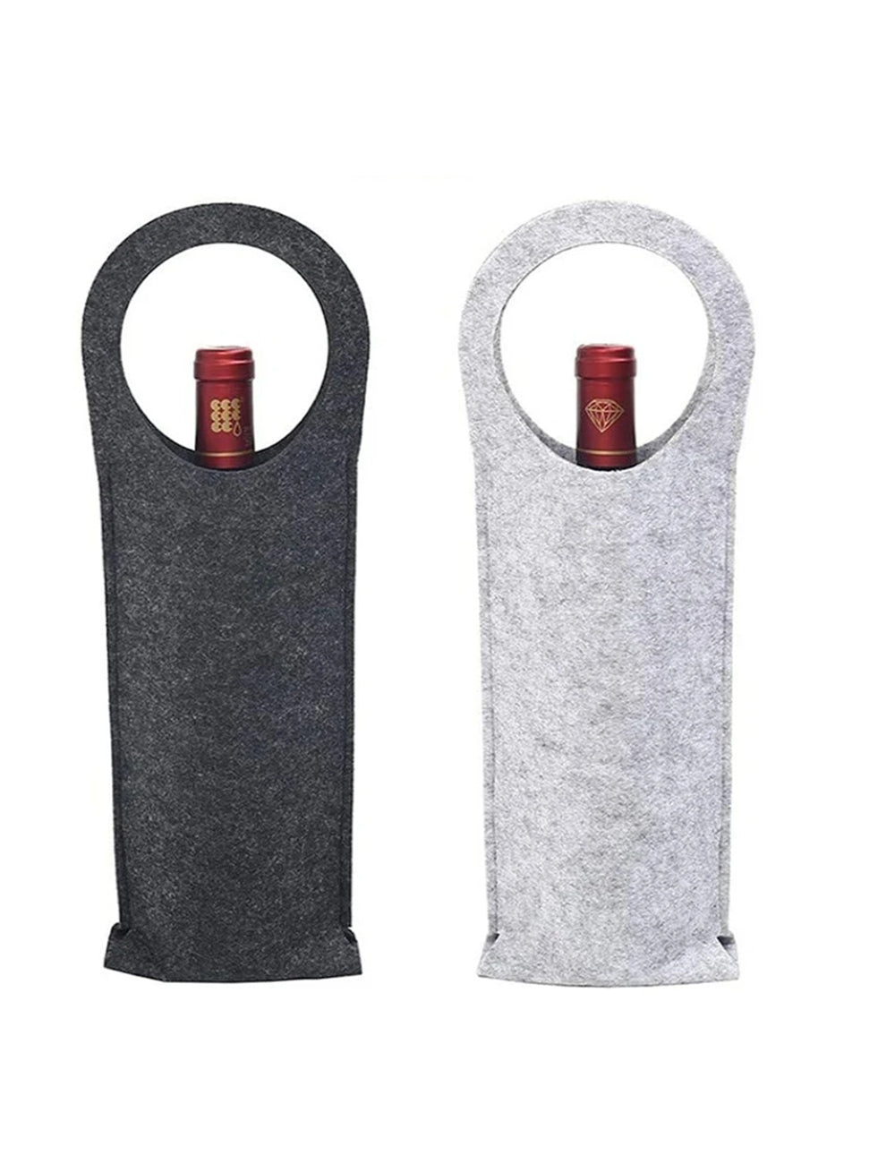 Fashionable Wool Felt Red Wine Bag printed with a company logo, corporate gift