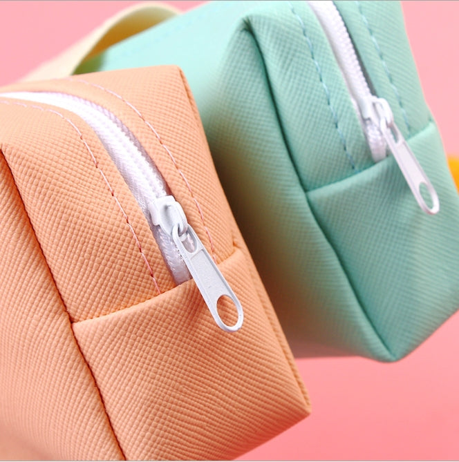 Custom Logo Macaron-colored leather pencil bag | Premium Corporate Gifts and Custom Gifts