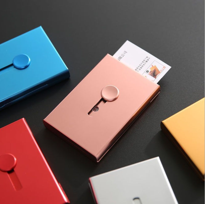 Custom Logo Aluminum Alloy Push-Behind Business Card Box | Premium Corporate Gifts and Custom Gifts