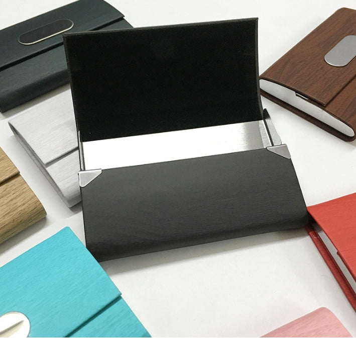 Custom Logo PU Multi-Color Wooden Business Card Holder | Premium Corporate Gifts and Custom Gifts