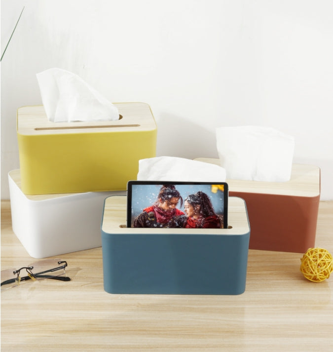 Custom Logo Multifunctional wood grain mobile phone stand paper box | Premium Corporate Gifts and Custom Gifts