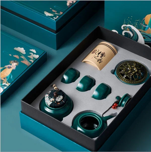 Retro Tea Cup Gift Box Set printed with a company logo, corporate gift