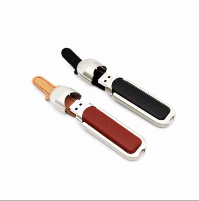 Custom Logo Leather Metal Flash Drive | Premium Corporate Gifts and Custom Gifts