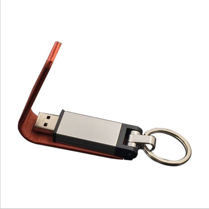 Custom Logo Textured leather case lock ring flash drive | Premium Corporate Gifts and Custom Gifts