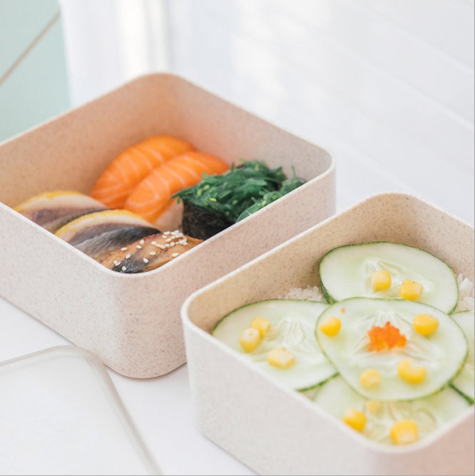 Custom Logo Japanese square double-layer bento box (including spoon) | Premium Corporate Gifts and Custom Gifts
