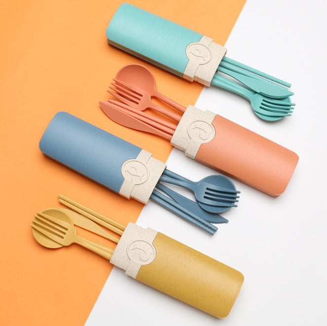 Custom Logo Simple and Environmentally Friendly Wheat Tableware Set | Premium Corporate Gifts and Custom Gifts