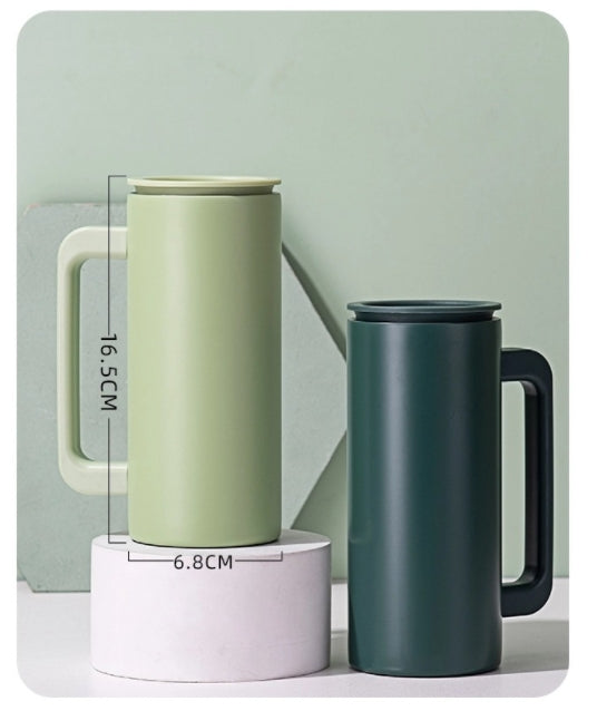 Custom Logo Textured Frosted Handle Vacuum Coffee Cup | Premium Corporate Gifts and Custom Gifts