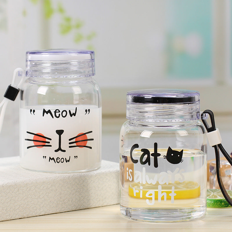 Custom Logo Cartoon Meow Meow Glass Cup | Premium Corporate Gifts and Custom Gifts