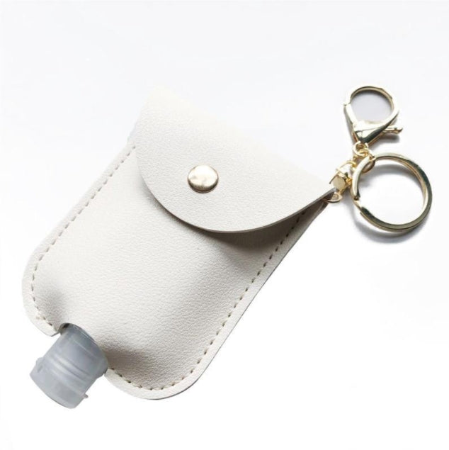 Custom Logo Leather Cover Epidemic Prevention Bottle Keychain | Premium Corporate Gifts and Custom Gifts
