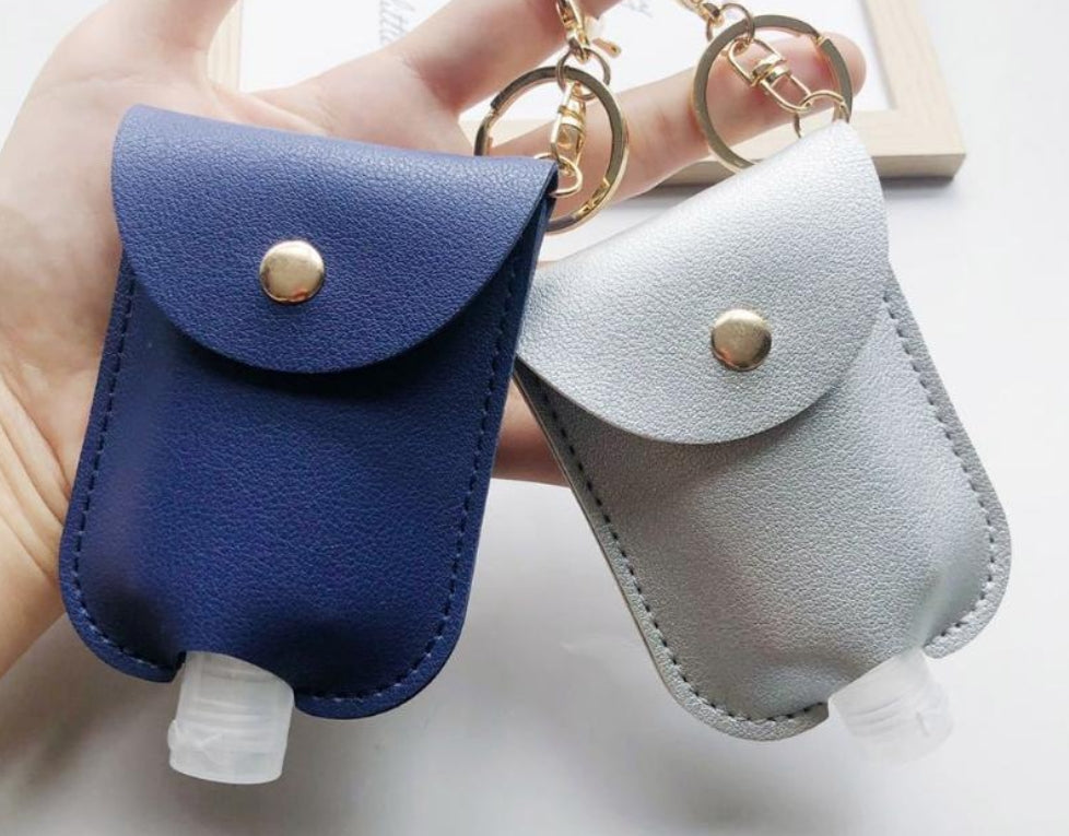 Custom Logo Leather Cover Epidemic Prevention Bottle Keychain | Premium Corporate Gifts and Custom Gifts