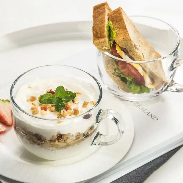 Custom Logo Glass Arc Milk Coffee Cup | Premium Corporate Gifts and Custom Gifts