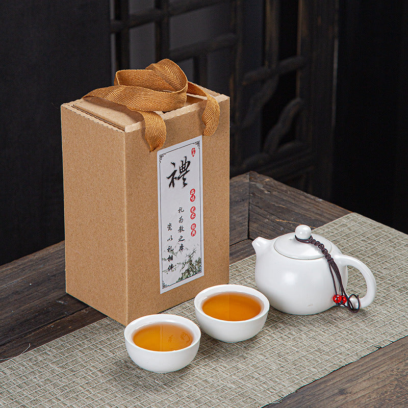One Pot and Two Cups Gift Box printed with a company logo, corporate gift
