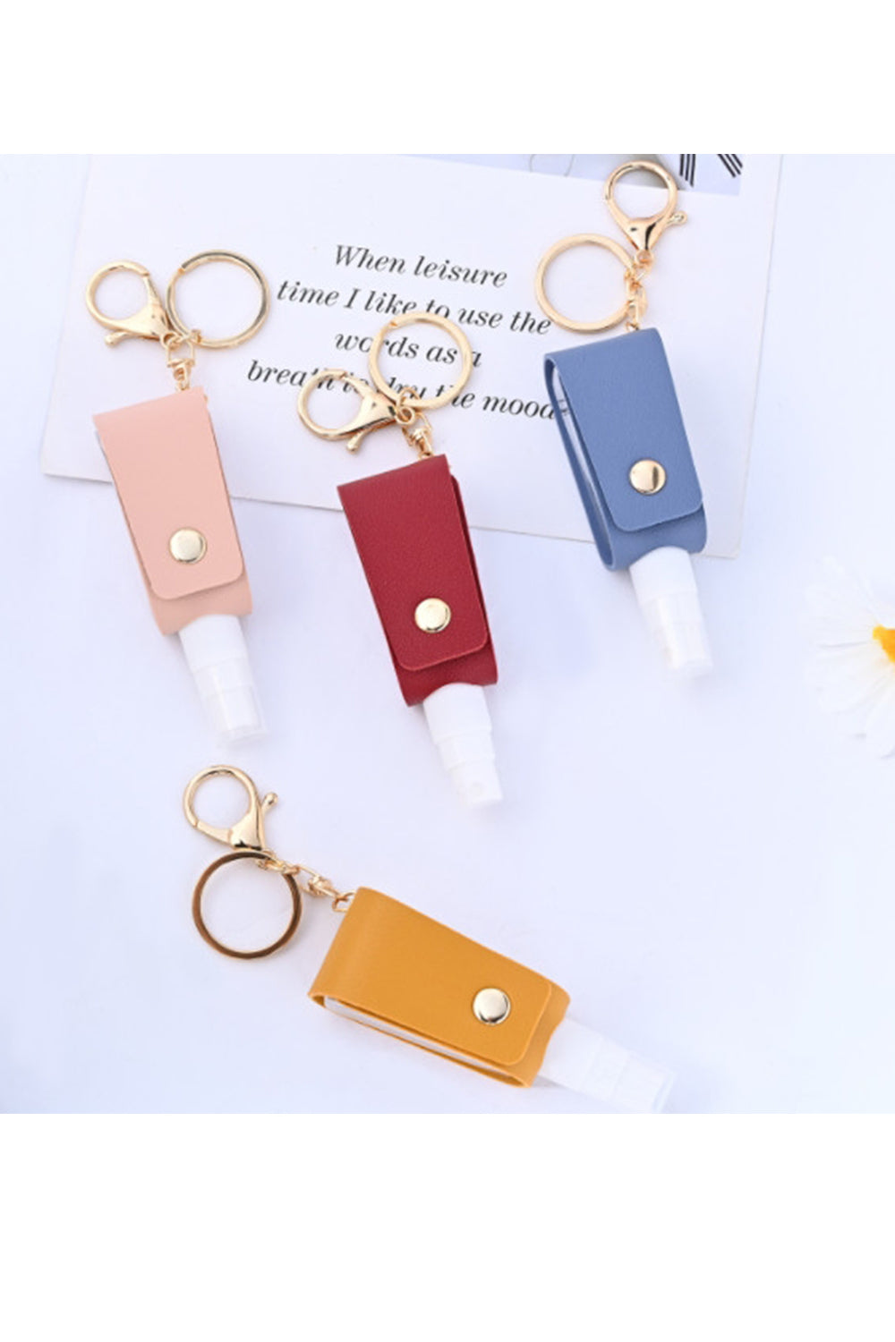 Custom Logo Leather Alcohol Spray Bottle Keychain | Premium Corporate Gifts and Custom Gifts