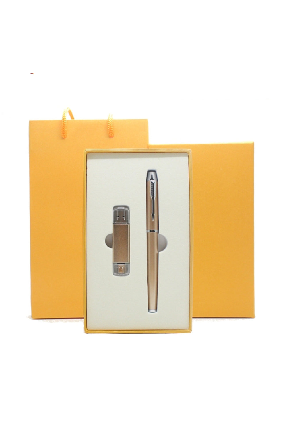 Custom Logo Textured USB Metal Pen Gift Box Set | Premium Corporate Gifts and Custom Gifts