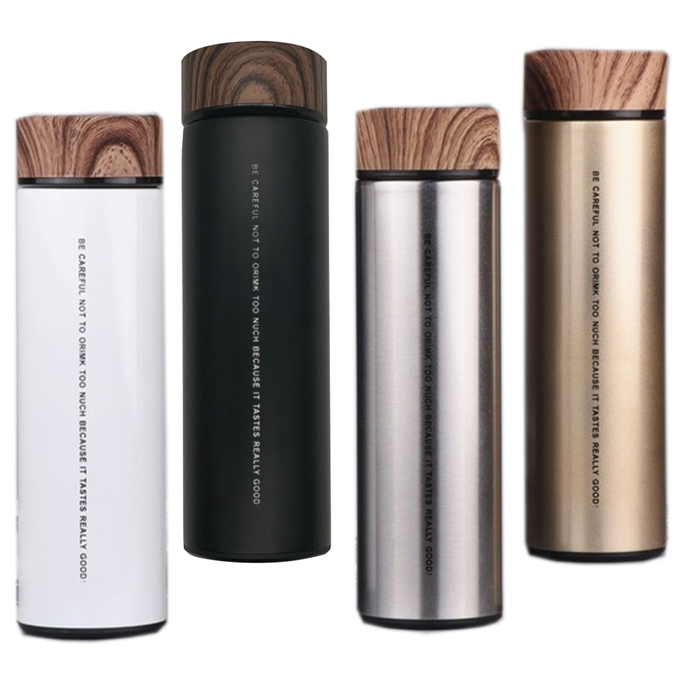 Custom Logo Wood Grain Lid Thermos Mug | Premium Corporate Gifts and Custom Gifts