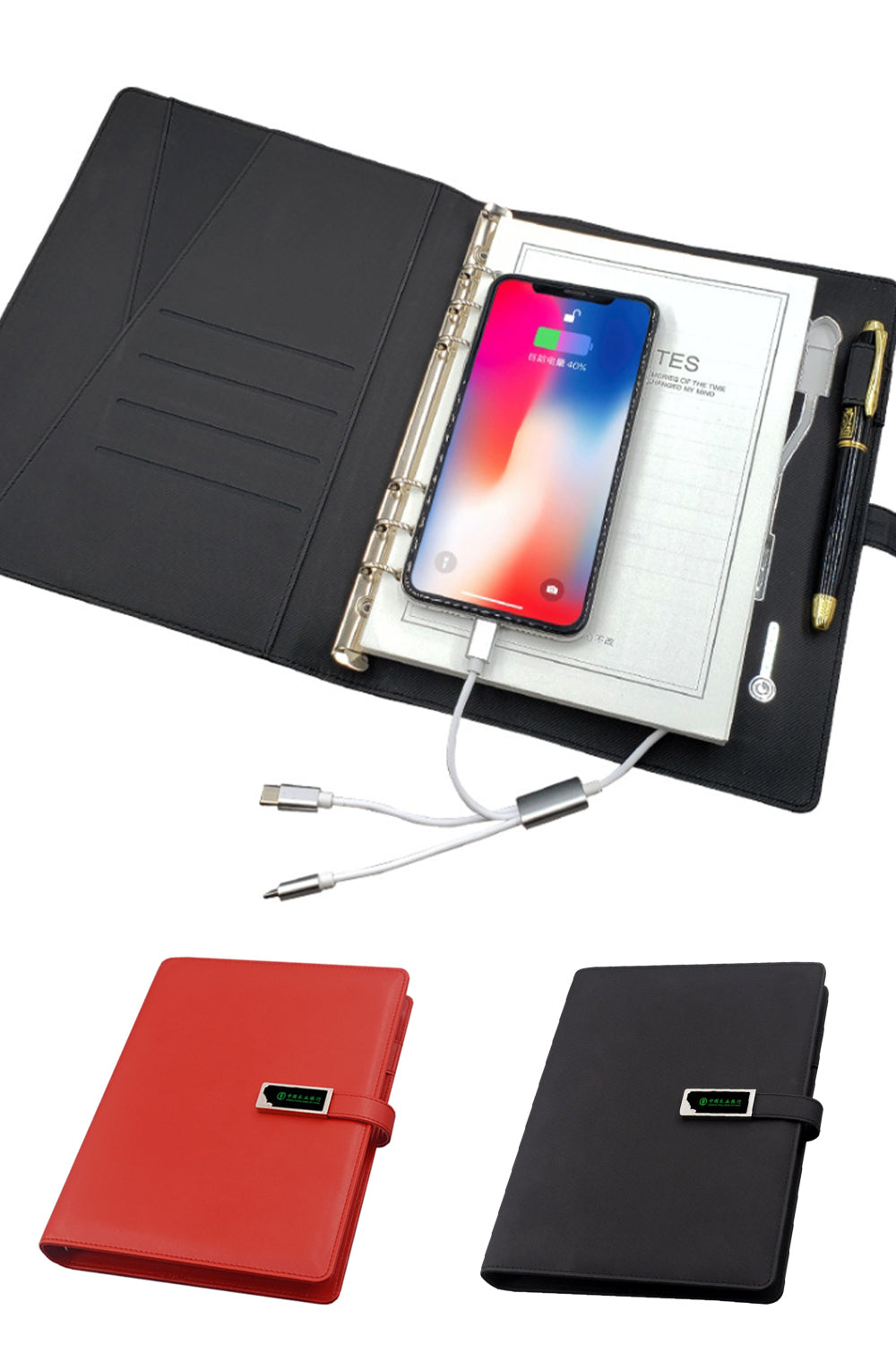 Advanced Charging Office Notepad Gift Box printed with a company logo, corporate gift