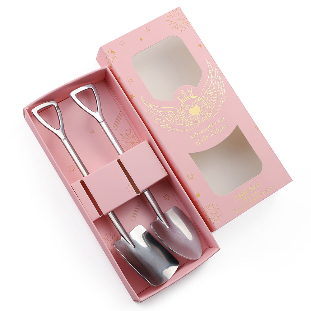 Custom Logo 2-Piece Shovel-Style Spoon Set | Premium Corporate Gifts and Custom Gifts
