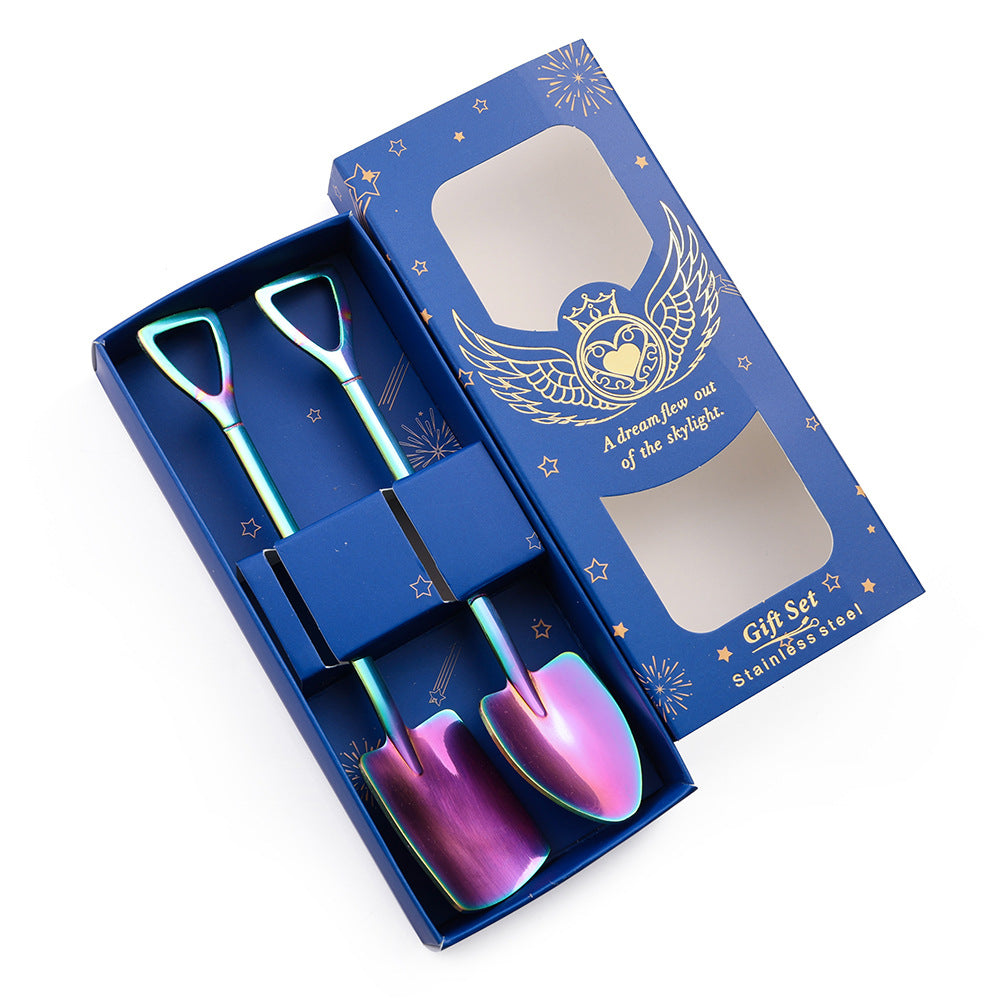 Custom Logo 2-Piece Shovel-Style Spoon Set | Premium Corporate Gifts and Custom Gifts