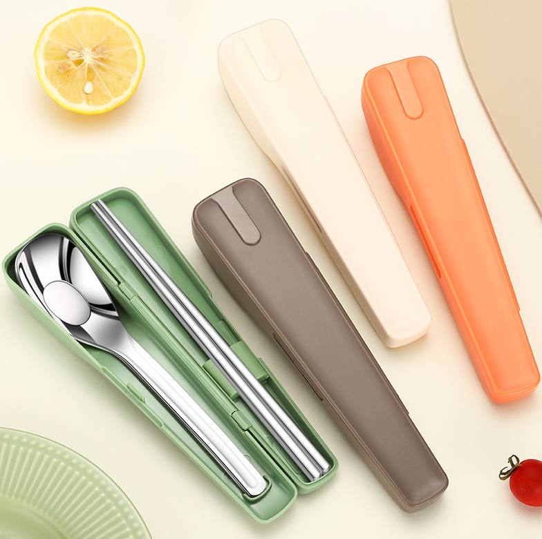 Custom Logo 304 Stainless Steel Flat-Bottom Spoon & Chopsticks Set | Premium Corporate Gifts and Custom Gifts