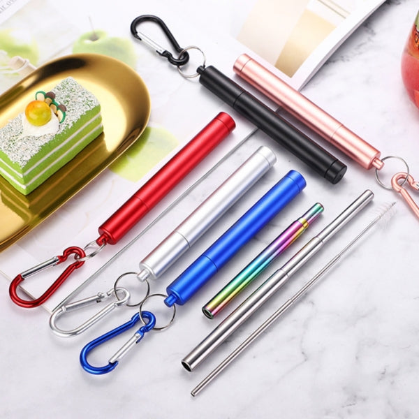 Custom Logo 304 Stainless Steel Telescopic Straw Set | Premium Corporate Gifts and Custom Gifts