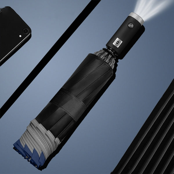 Custom Logo LED Light Folding Reverse Umbrella | Premium Corporate Gifts and Custom Gifts