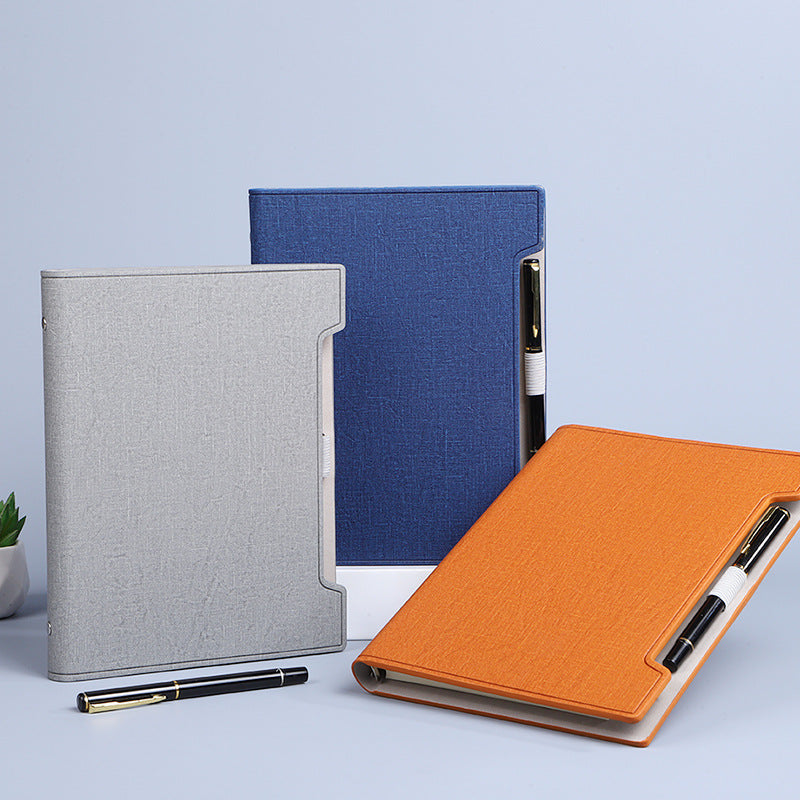 Custom Logo Business Loose-leaf Pen Slot Notebook | Premium Corporate Gifts and Custom Gifts