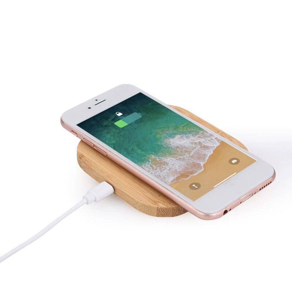 Custom Logo Bamboo Wireless Charging Pad | Premium Corporate Gifts and Custom Gifts