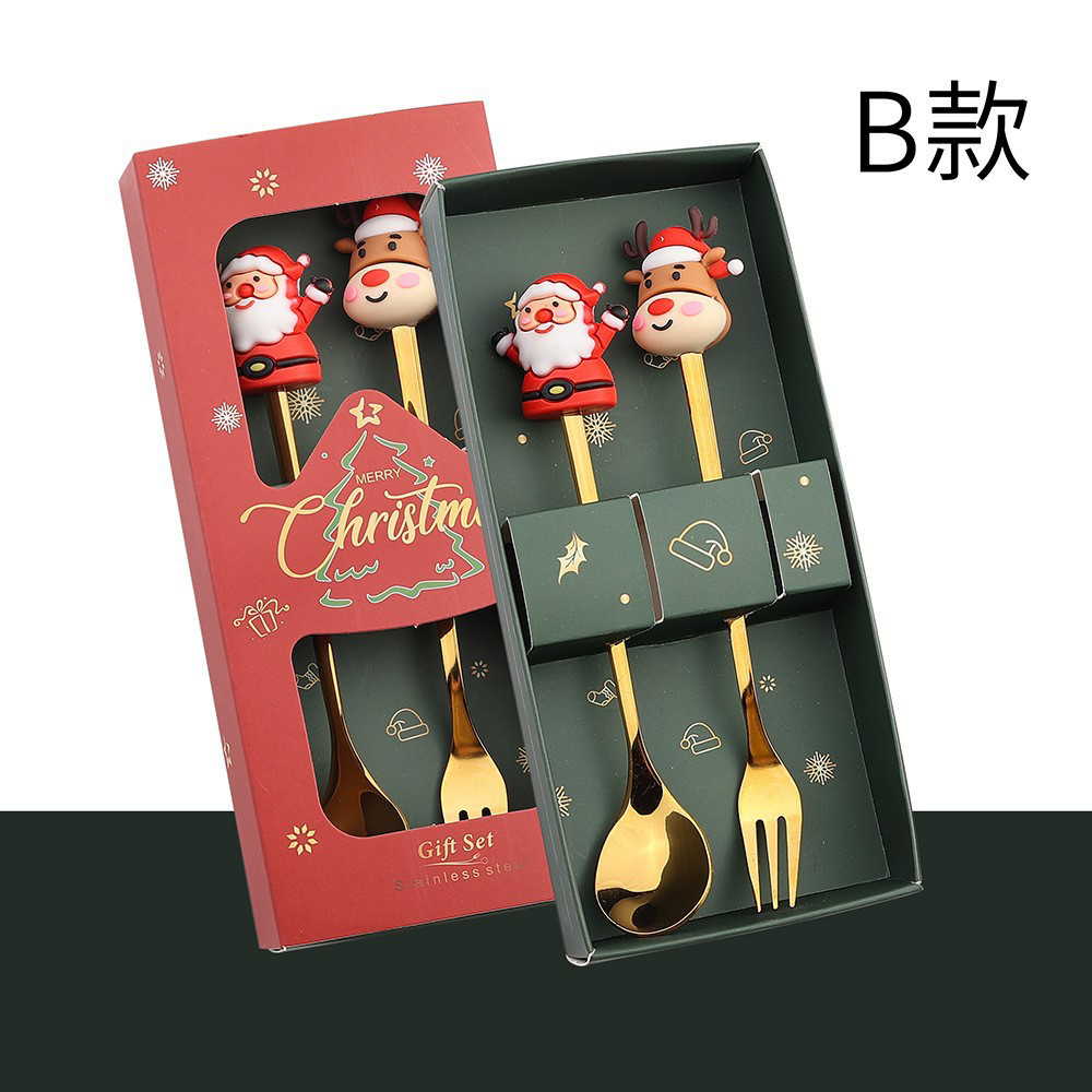 Custom Logo Christmas Stainless Steel Tableware Set | Premium Corporate Gifts and Custom Gifts