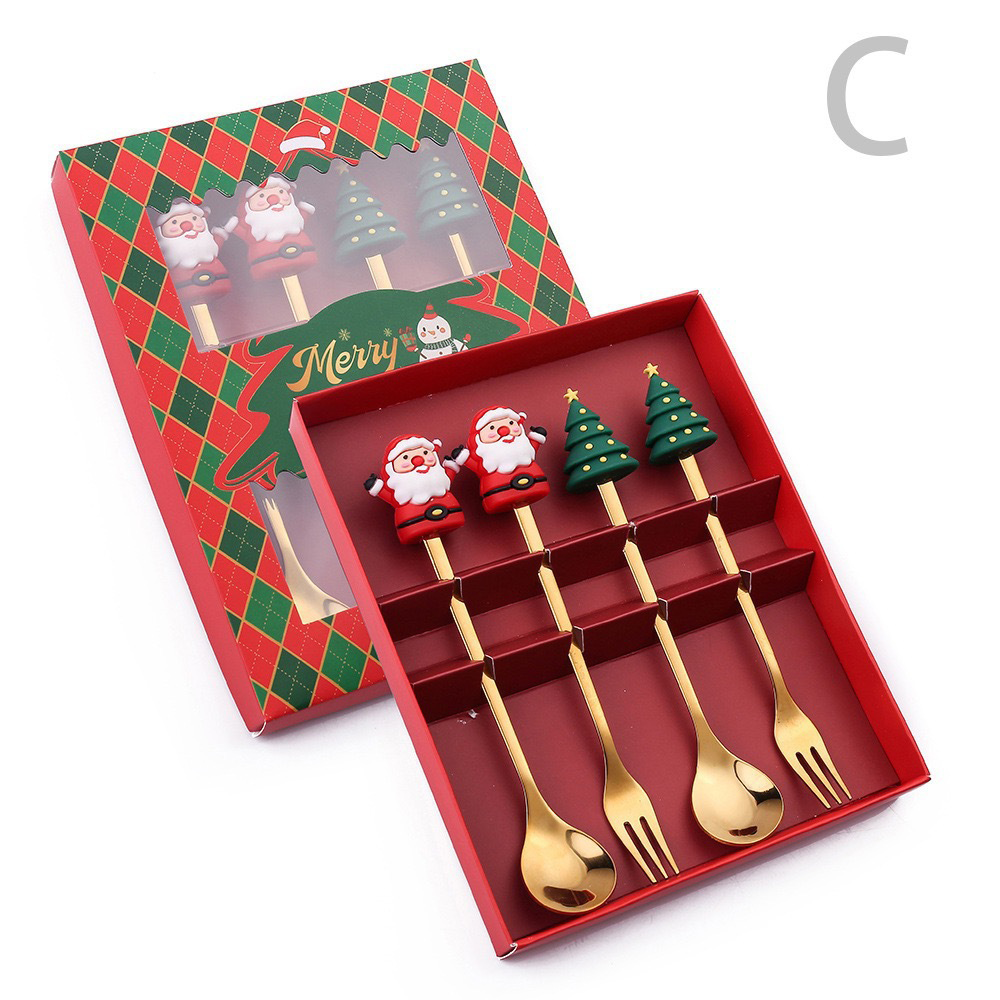 Custom Logo Christmas Stainless Steel Tableware Set | Premium Corporate Gifts and Custom Gifts