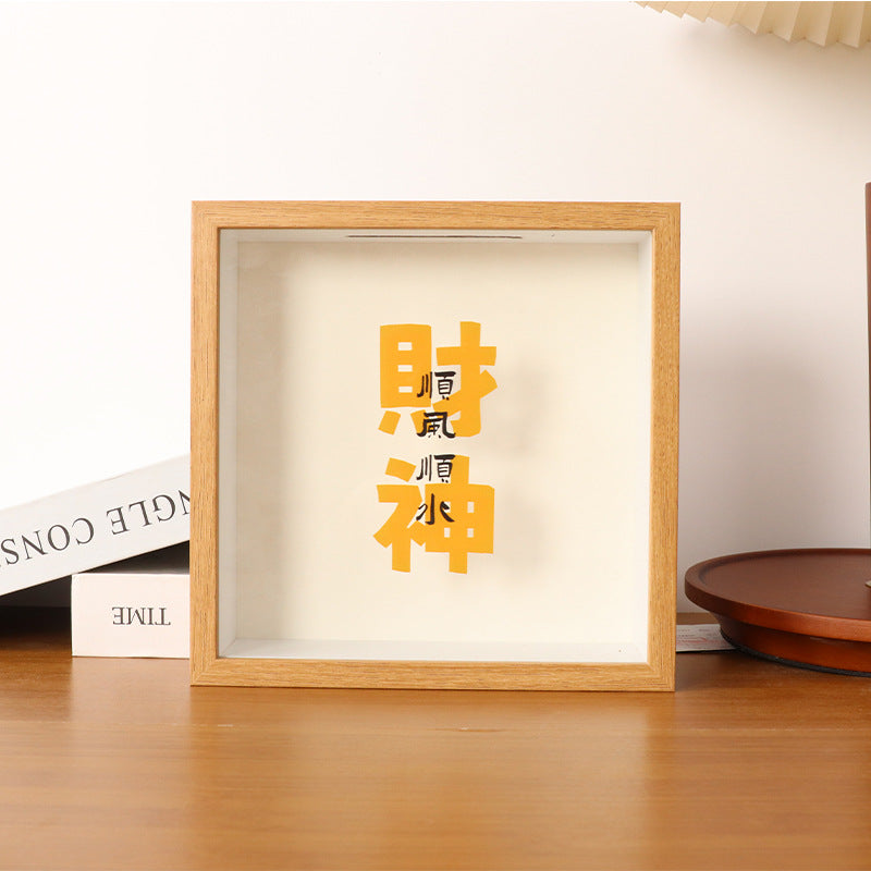 Custom Logo Three-dimensional square display frame piggy bank | Premium Corporate Gifts and Custom Gifts