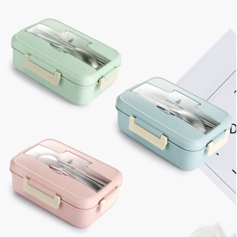 Custom Logo Wheat Straw Three-Compartment Bento Box | Premium Corporate Gifts and Custom Gifts