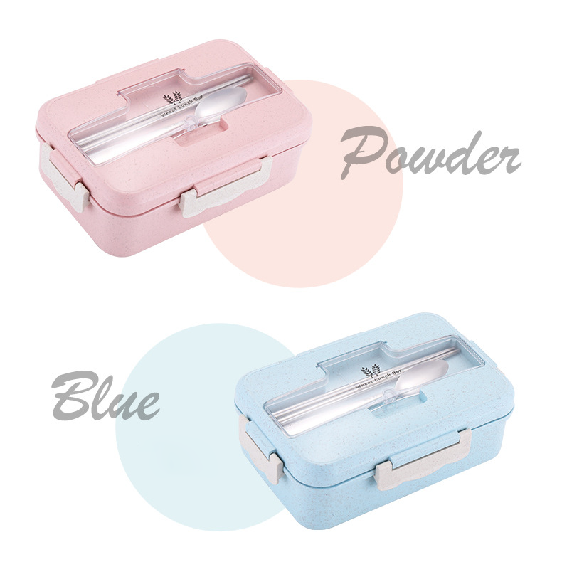 Custom Logo Wheat Straw Three-Compartment Bento Box | Premium Corporate Gifts and Custom Gifts