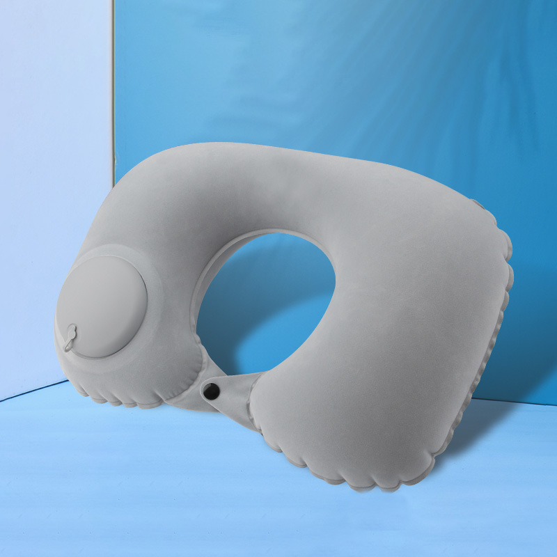 Custom Logo Press-type inflatable neck pillow (flocking) | Premium Corporate Gifts and Custom Gifts
