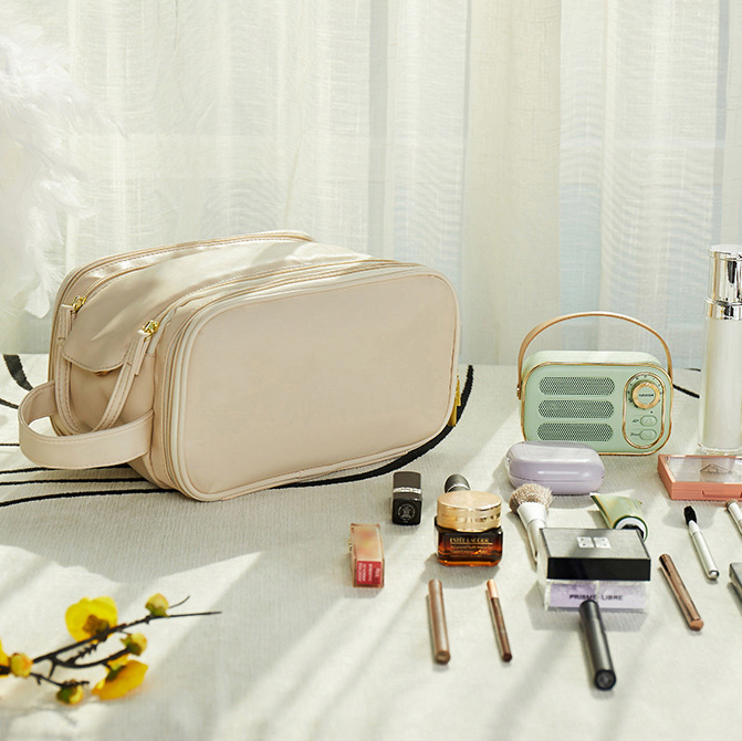 Custom Logo Large Capacity Double Zipper Toiletry Bag | Premium Corporate Gifts and Custom Gifts