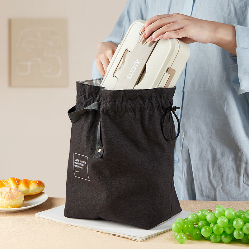 Custom Logo Japanese Canvas Drawstring Insulated Bag | Premium Corporate Gifts and Custom Gifts