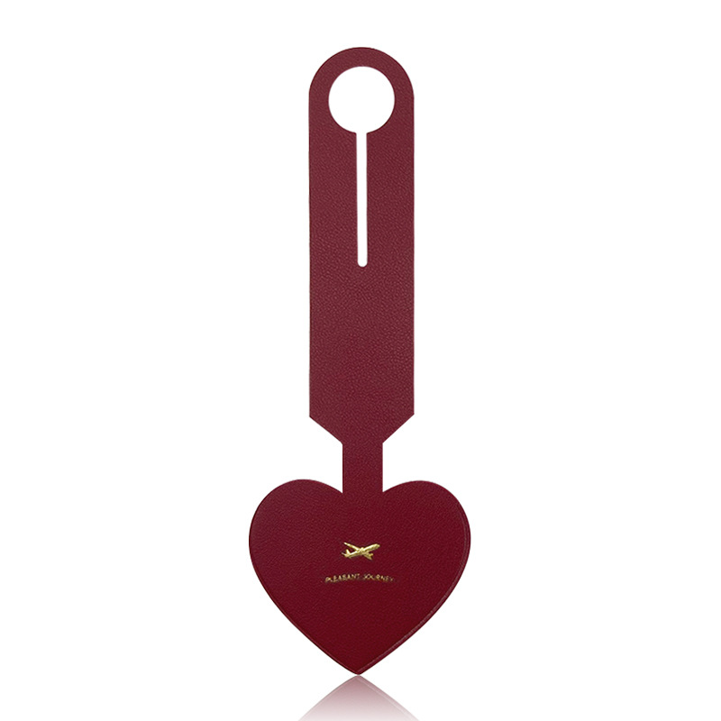 Custom Logo Leather heart-shaped luggage tag | Premium Corporate Gifts and Custom Gifts