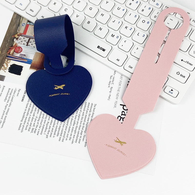 Custom Logo Leather heart-shaped luggage tag | Premium Corporate Gifts and Custom Gifts