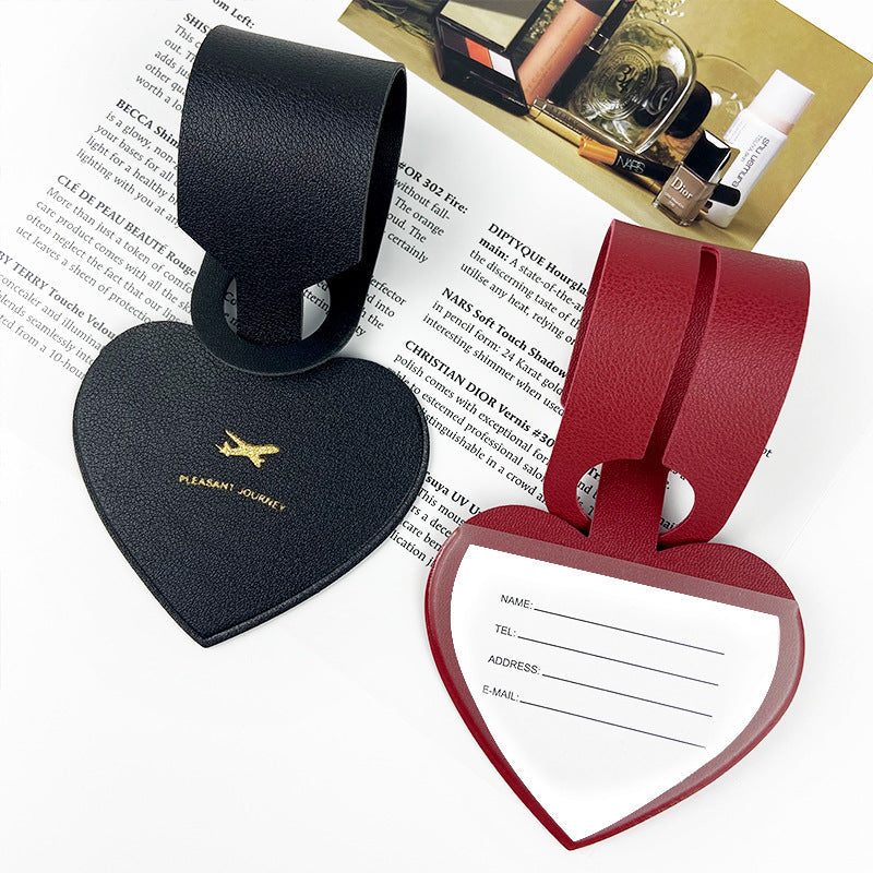 Custom Logo Leather heart-shaped luggage tag | Premium Corporate Gifts and Custom Gifts