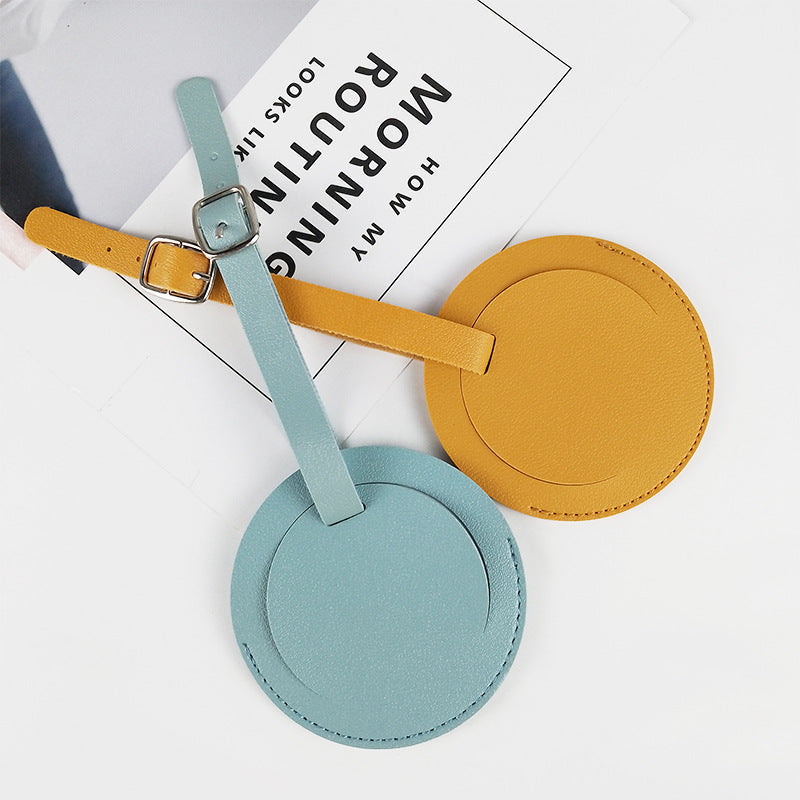 Custom Logo PU leather round luggage tag | Premium Corporate Gifts and Custom Gifts
