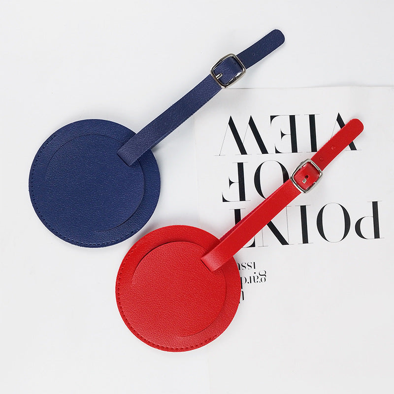 Custom Logo PU leather round luggage tag | Premium Corporate Gifts and Custom Gifts
