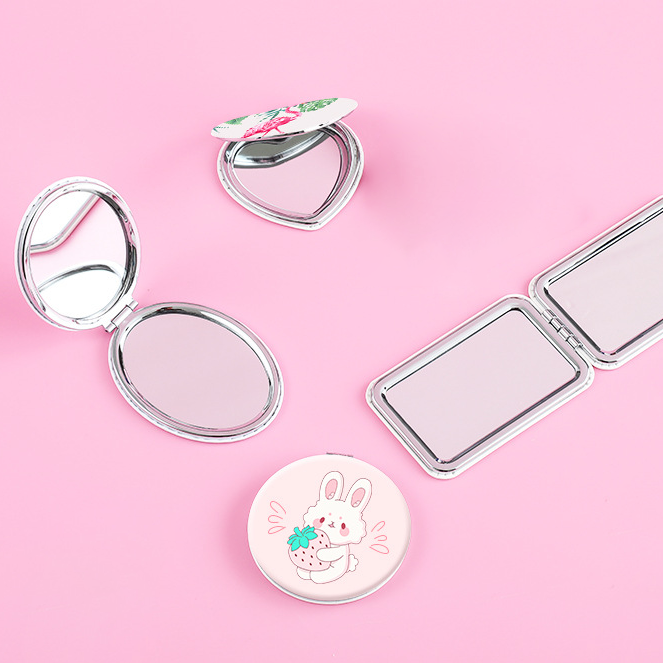 Custom Logo Portable leather makeup mirror | Premium Corporate Gifts and Custom Gifts