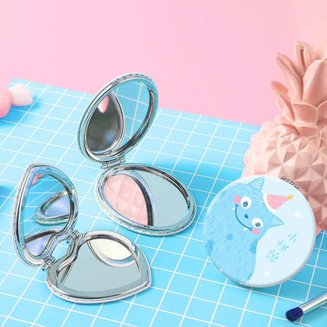 Custom Logo Portable leather makeup mirror | Premium Corporate Gifts and Custom Gifts