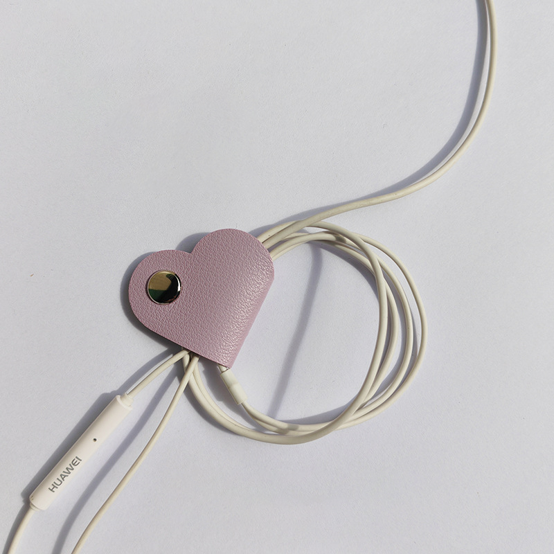 Custom Logo leather heart cable organizer | Premium Corporate Gifts and Custom Gifts
