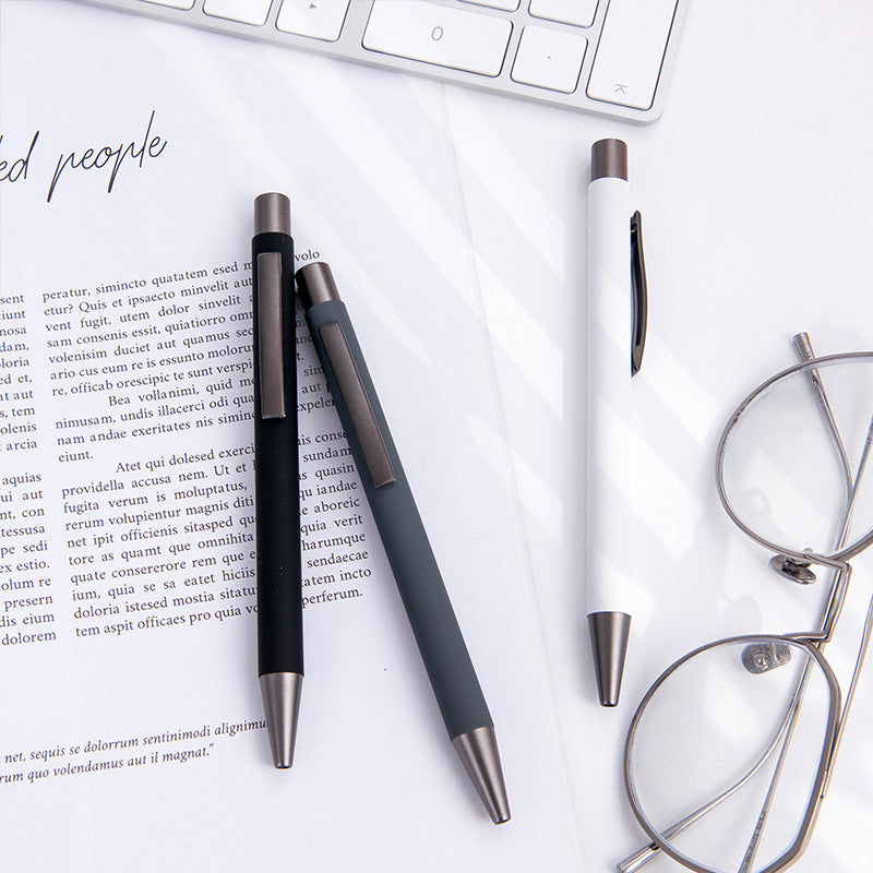 Custom Logo Metal Pressing Rubber Advertising Pen | Premium Corporate Gifts and Custom Gifts