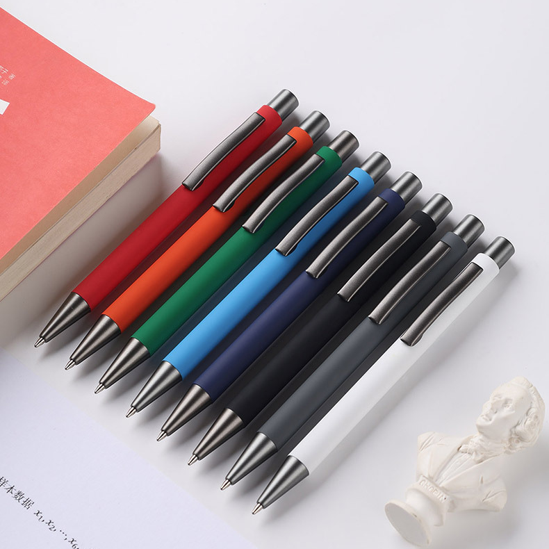 Custom Logo Metal Pressing Rubber Advertising Pen | Premium Corporate Gifts and Custom Gifts