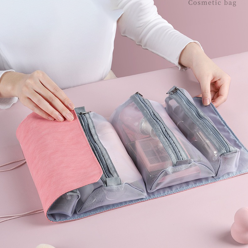 Custom Logo ins-style travel large capacity four-in-one cosmetic bag | Premium Corporate Gifts and Custom Gifts