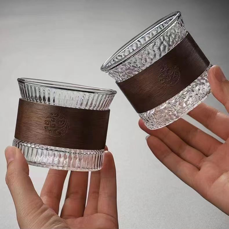 Custom Logo Wood Grain Bamboo Glass | Premium Corporate Gifts and Custom Gifts