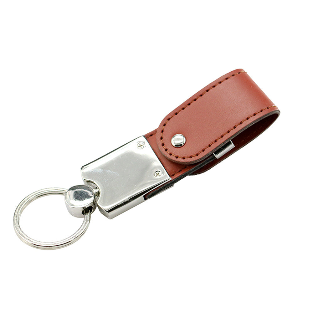 Custom Logo Textured leather rotating flash drive | Premium Corporate Gifts and Custom Gifts